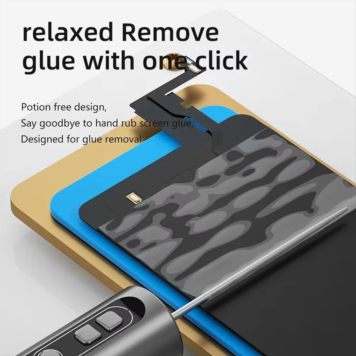 HGHO CJ-2 Pro Electric OCA Glue Remover with 9-Speed Adjustable LED Display for Mobile Phone LCD Screen Cleaning Repair Tool