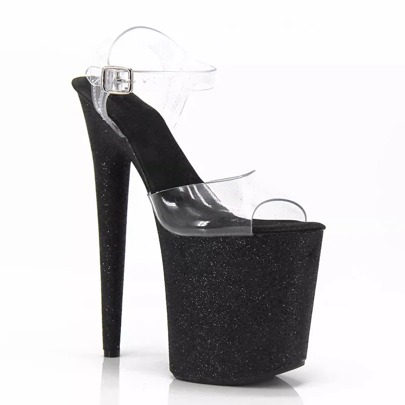 LAIJIANJINXIA New 20CM/8inches PVC Upper Sexy Exotic High Heel Platform Party Women Sandals Pole Dance Shoes MA009