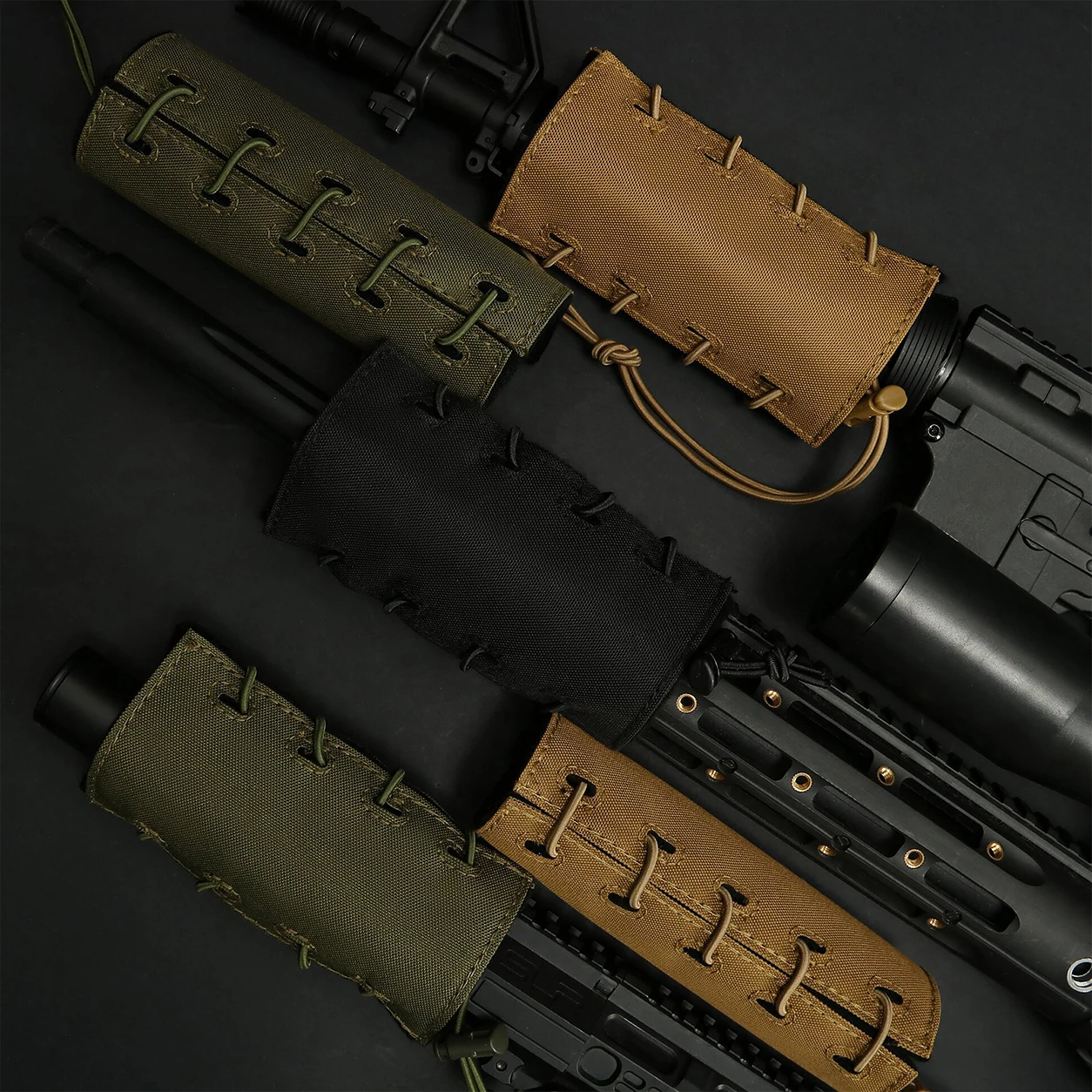 Tactical Suppressor Cover Heat Shield Silence Protective Sleeve Paintball Airsoft Rifle Hunting Shooting Camo Pouch Accessories