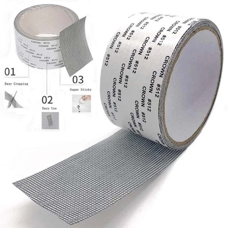 2” X 80” (2M) Window Screen Repair Kit, Strong Adhesive Fiberglass Covering Mesh Repair Patch Tape for Window Door Tears Holes