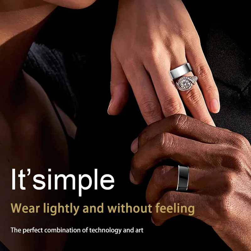 Smart Ring Waterproof Body Monitoring Exercise Heart Rate Blood Pressure Blood Oxygen Detection Magnetic Charging Titanium Alloy - Image 2