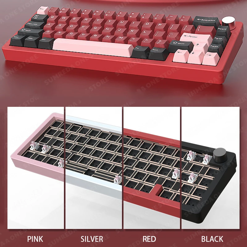 Imagem -06 - Mini Kit de Teclado Mecânico sem Fio de Alumínio Bluetooth Wired Gaming Keyboard Lucky65 Sugar65 Al65 Rgb Hotswap 2.4g Personalizado