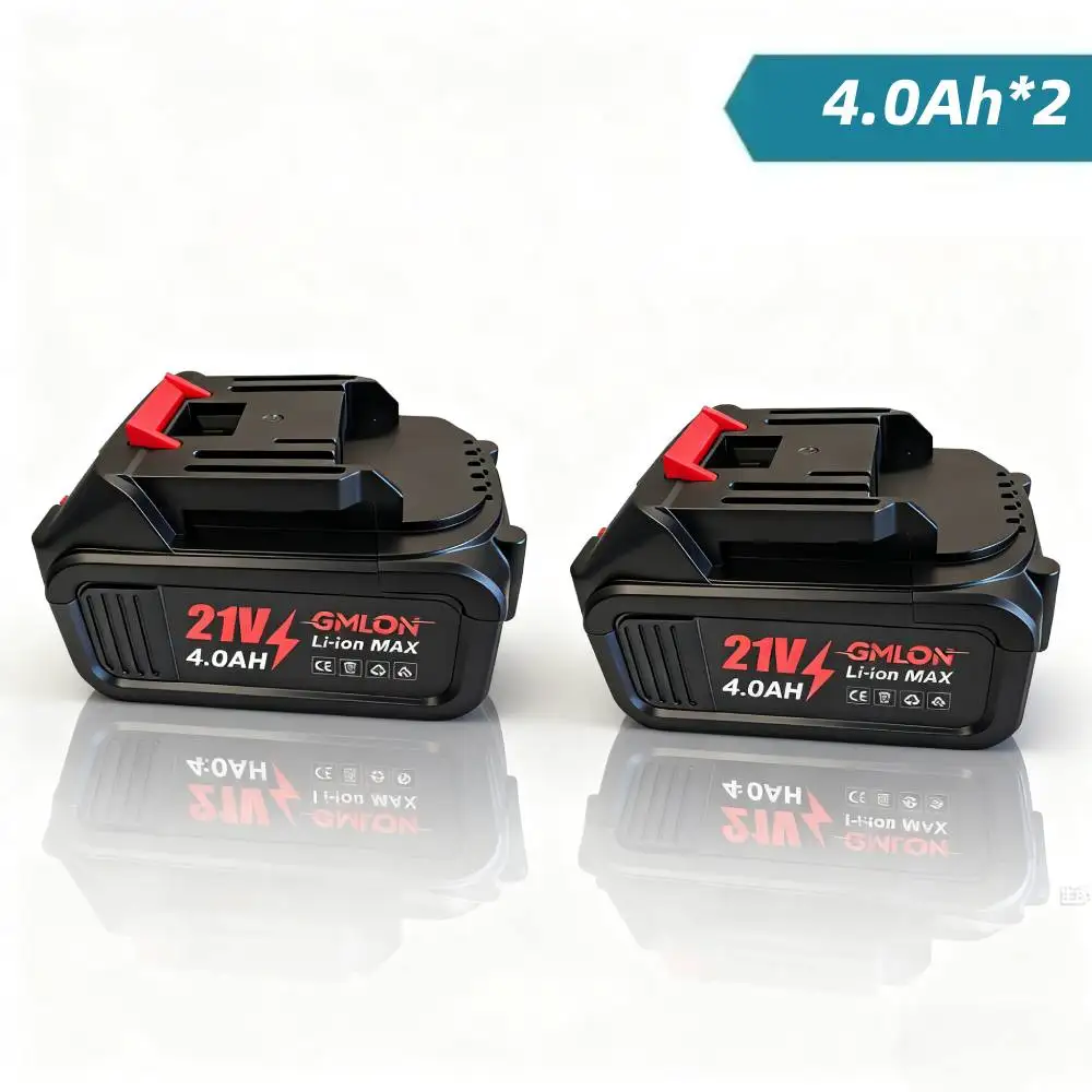 

2pc 4.0AH Rechargeable Max 21V Lithium Battery for Makita Power Tool Replacement Battery for Cordless Electric Tool Battery