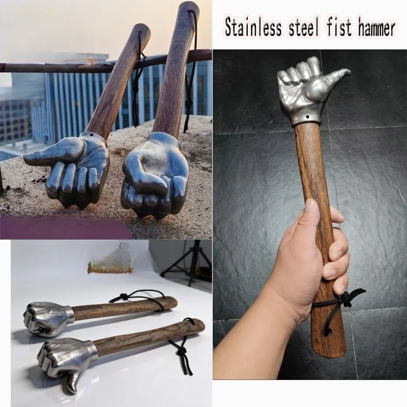 Multi functional thumbs up fist hammer hardware tools outdoor stainless steel home self-defense ornament car hammer