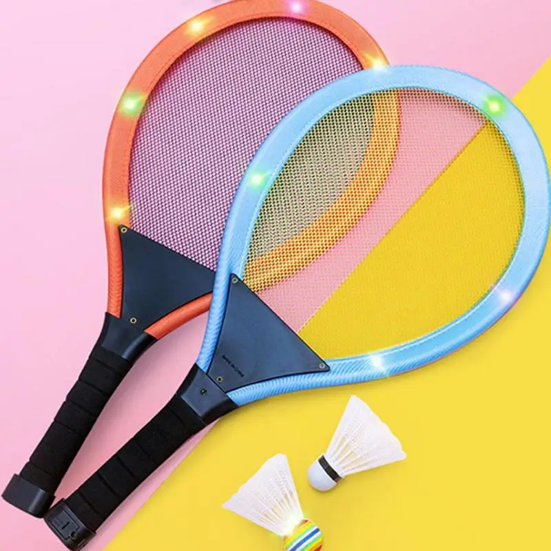 Light Up Badminton Racquets Night Light Training LED Badminton Racket Sets Children's Lighted Badminton Racket