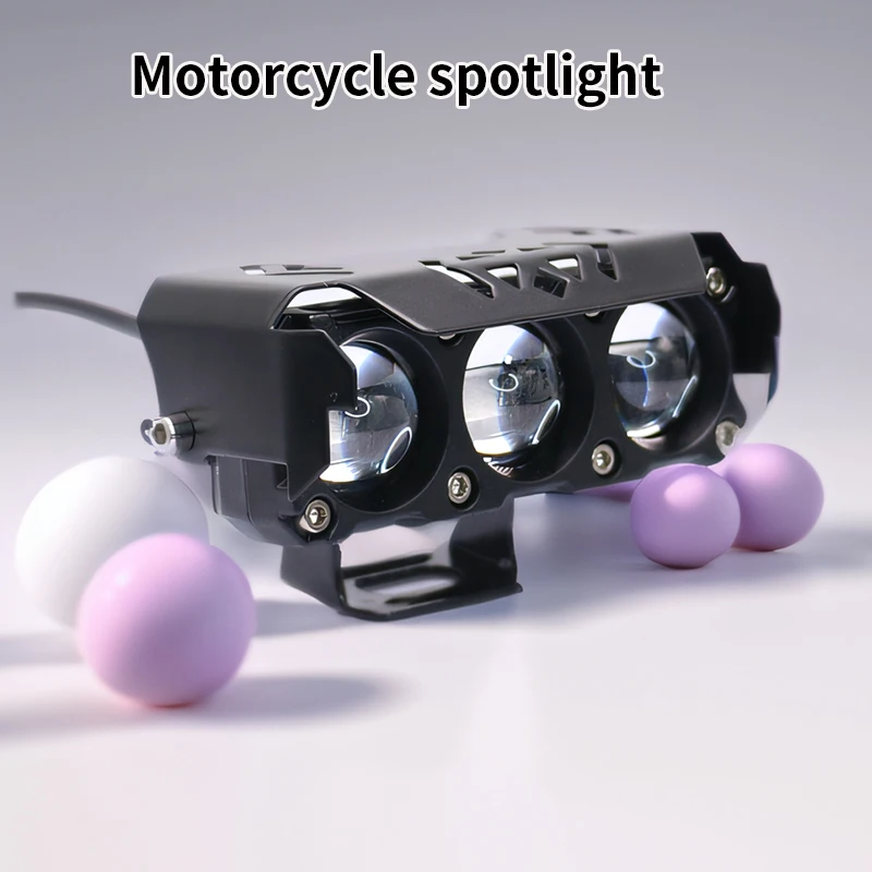 Motorcycle  Headlight Car Work LIght  LED Dual Color Mini Lens Headlight Driving Light Fog Lamps SUV UTV Moto Spotlight