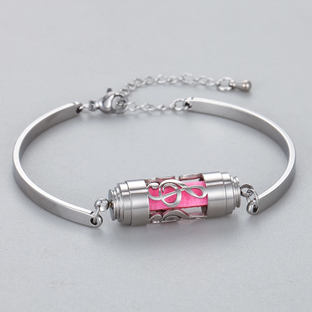 Braccialetti con medaglione per gioielli con aroma in acciaio inossidabile Bracciale per donna Uomo Bracciale con diffusore per aromaterapia Bracciale con oli essenziali per profumo