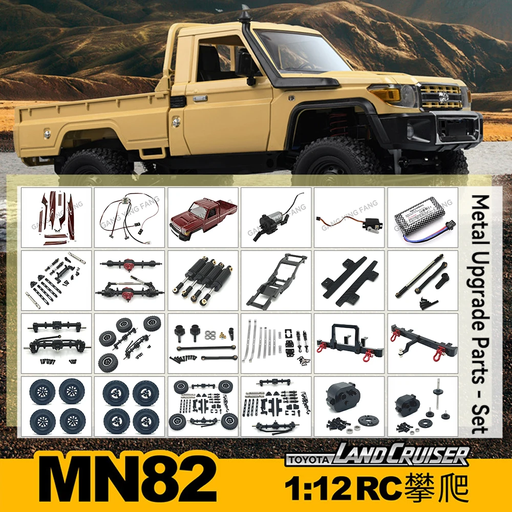 MN MODEL MN82 MN82S 4WD Off-road Crawler Remote Control Vehicle Toys for Children Kids with Upgraded Metal Parts 2.4G Pick up
