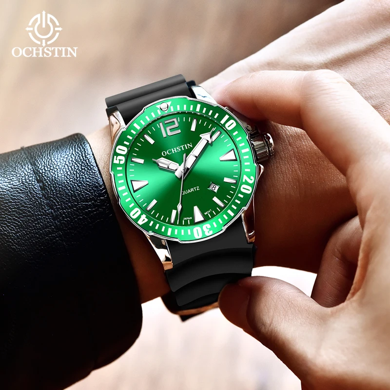 OCHSTIN Irregular Pilot Series Luminous Sports Silicone Top Men's Watches Business Waterproof New Design Wristwatch Male