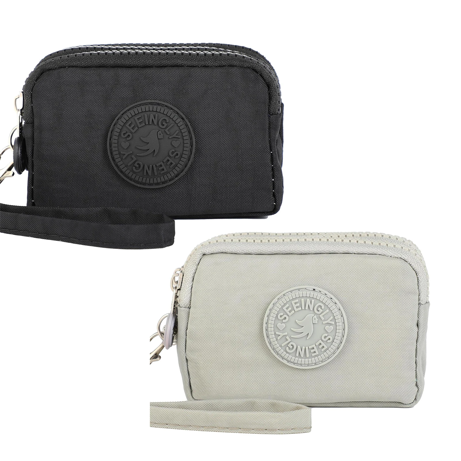 Nylon Waterproof Coin Purse Compact for Daily Commute Travel Pouch with Zipper Key Holder Small Wallet Organizer