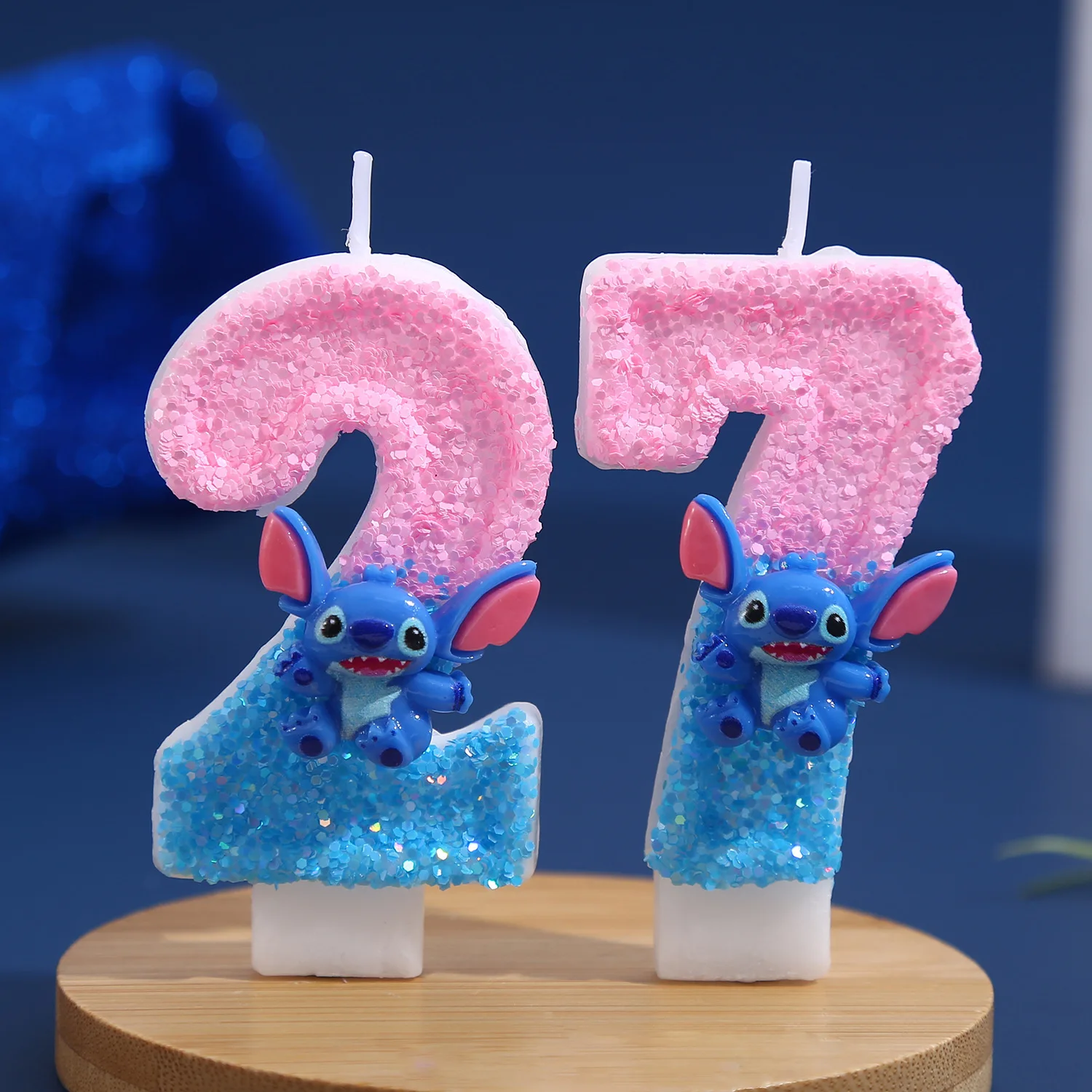 شمعة عيد ميلاد رقمية إبداعية بعمر سنة واحدة، شمعة كعكة عيد ميلاد لطيفة باللون الأزرق