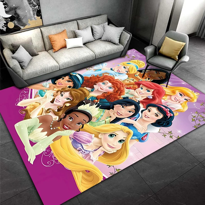 Disney Cartoon Princess Elsa Carpet for Living Room Game Rugs Soft Floor Cartoon Rugs Bathroom Rug Mat Yoga Mat Home Decor