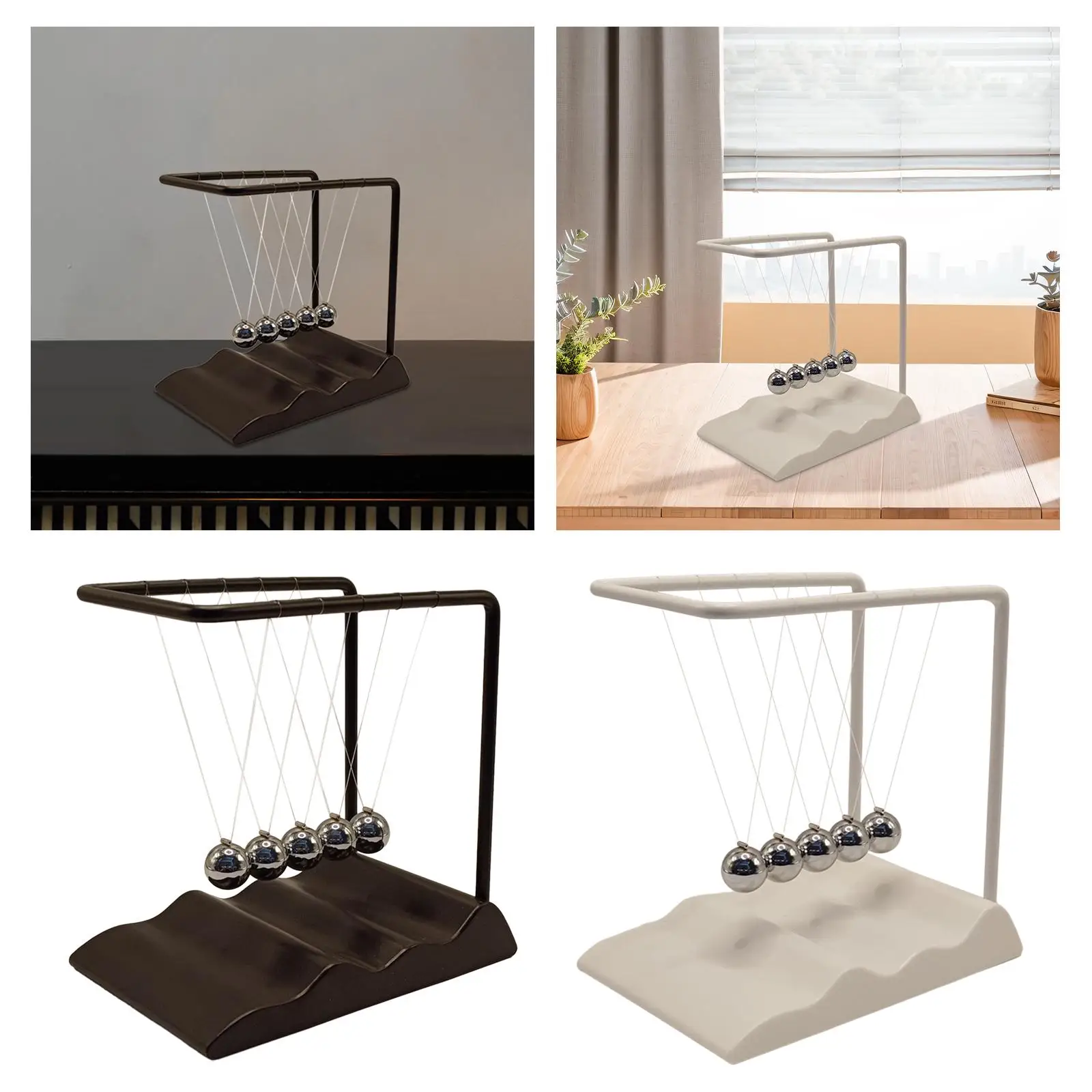 Newton Pendulum Balls Metal Balance Toy Square Frame for Classroom Teaching Tool Home Decor