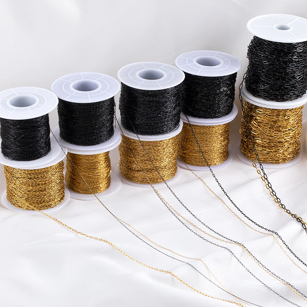 0.5/1Meter Stainless Steel Hollow Chains Hip Hop Punk Chains Cable Chains For DIY Jewelry Making  Neckalce Bracelet Accessories