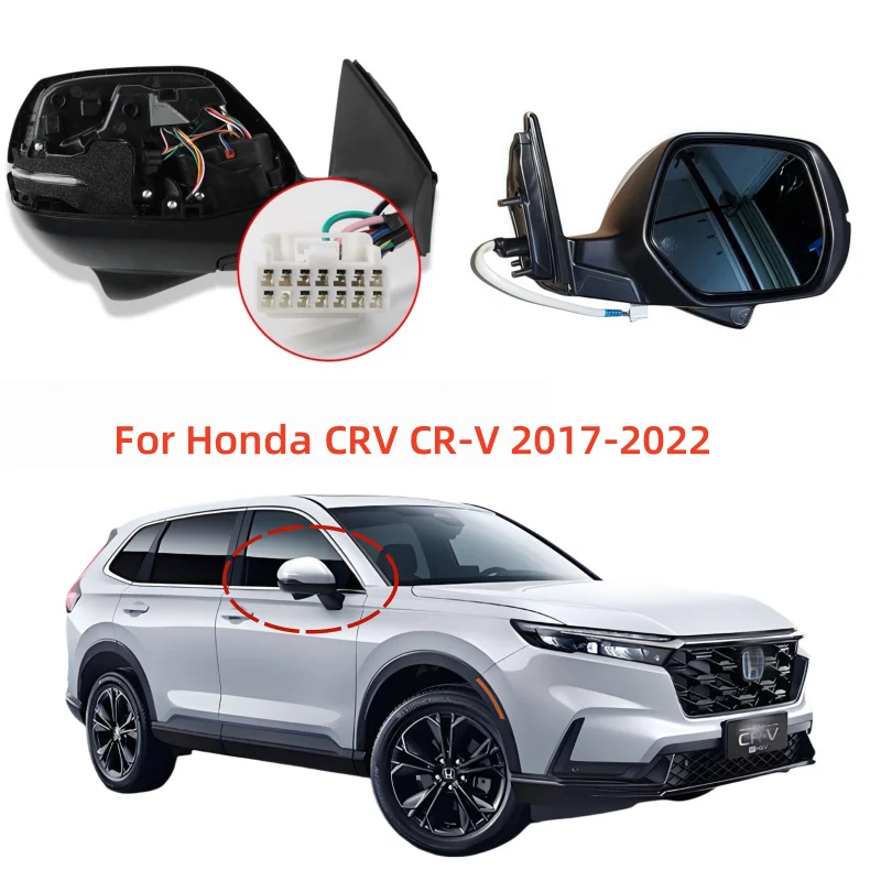 

For Honda CRV CR-V 2017-2022 Auto Side Rearview Mirror Assembly Auto Electric Folding Camera Heating Turn Signal Mirror Assy