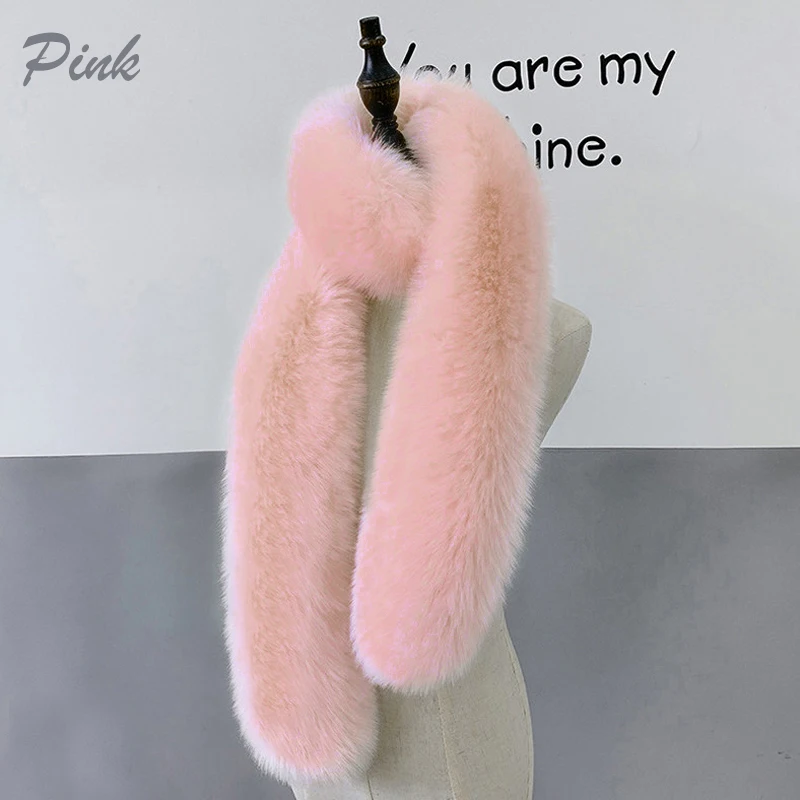 Winter Faux Fur Long Scarf For Women Luxury Wraps Shawl Thick Fluffy Ladies Neck Warmer Fashion Party Fake Fur Shawl Plush Scarf