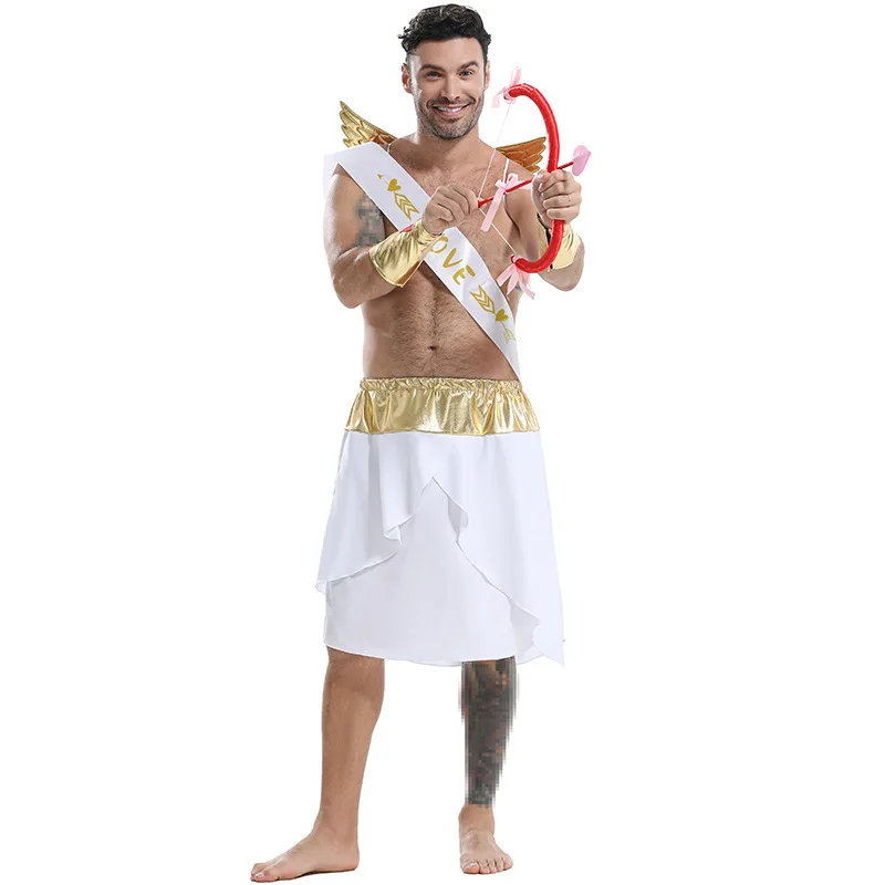 

Halloween Adult Men Greek Cupid Love Goddess Cosplay Costume Funny Party Valentine's Day Dress Up Outfit Performance Costume