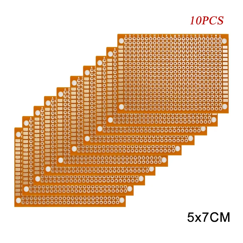 10 Uds 5x7/7x9/9x15cm 5*7CM PCB placa de pruebas Protoboard placas de circuito impreso universales de un solo lado 1,2 MM de espesor juego de bricolaje amarillo
