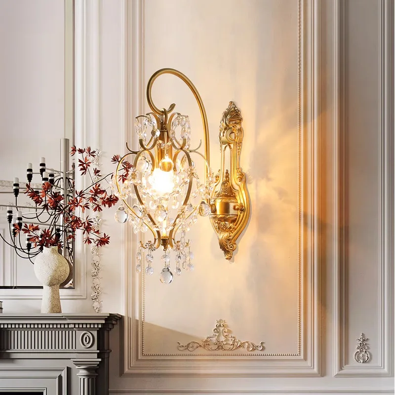 

Crystal wall lamp living room light luxury corridor aisle wall bedroom bedside lamp