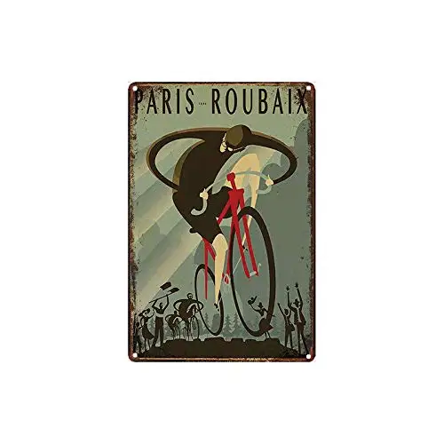 Metal Tin Sign Paris Roubaix Decor Bar Pub Home Vintage Retro Poster Retro Wall Home Bar Pub Vintage Cafe Decor, 8x12 Inch