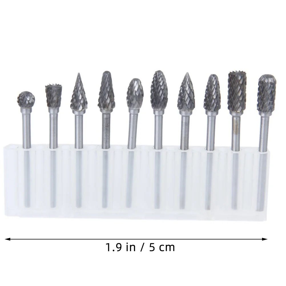 

10pcs 6Mm Tungsten Steel Carbide Rotary Burrs Set Cylindrical Ball Conical For Metal Nonmetal Deburring Polishing Yg8 Grinding