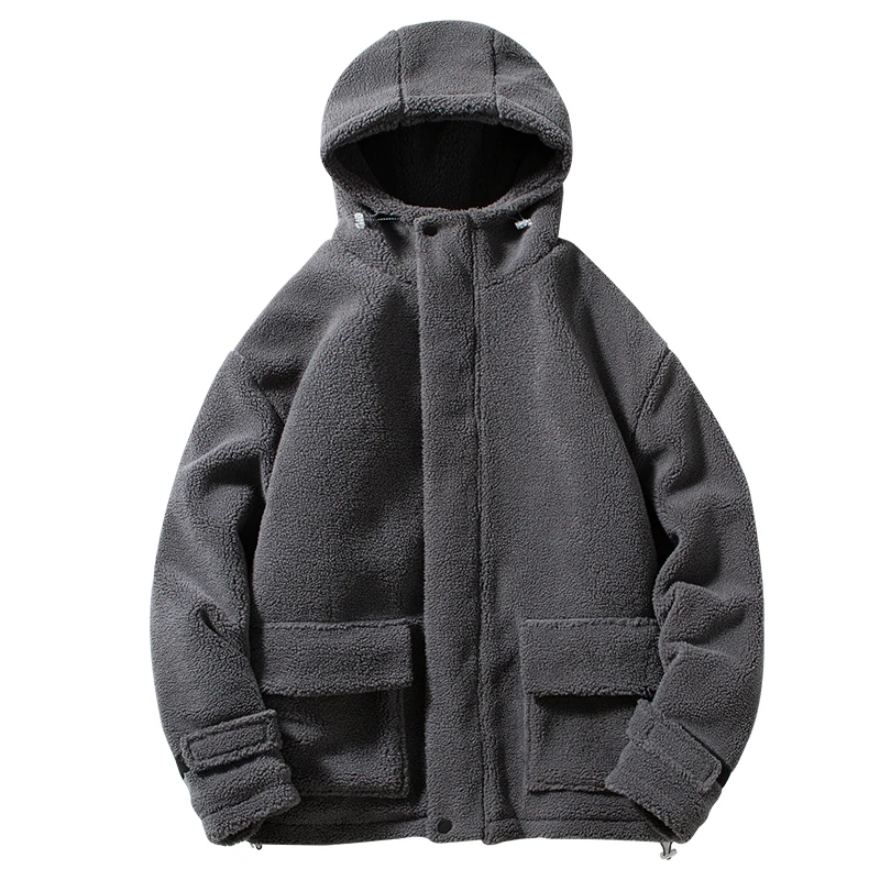 Winter Warme Mäntel für Männer Top Grade Lamm Samt herren Jacke Casual Hooded Zipper Mäntel Mode Warme Wolle Jacken dicke Kleidung