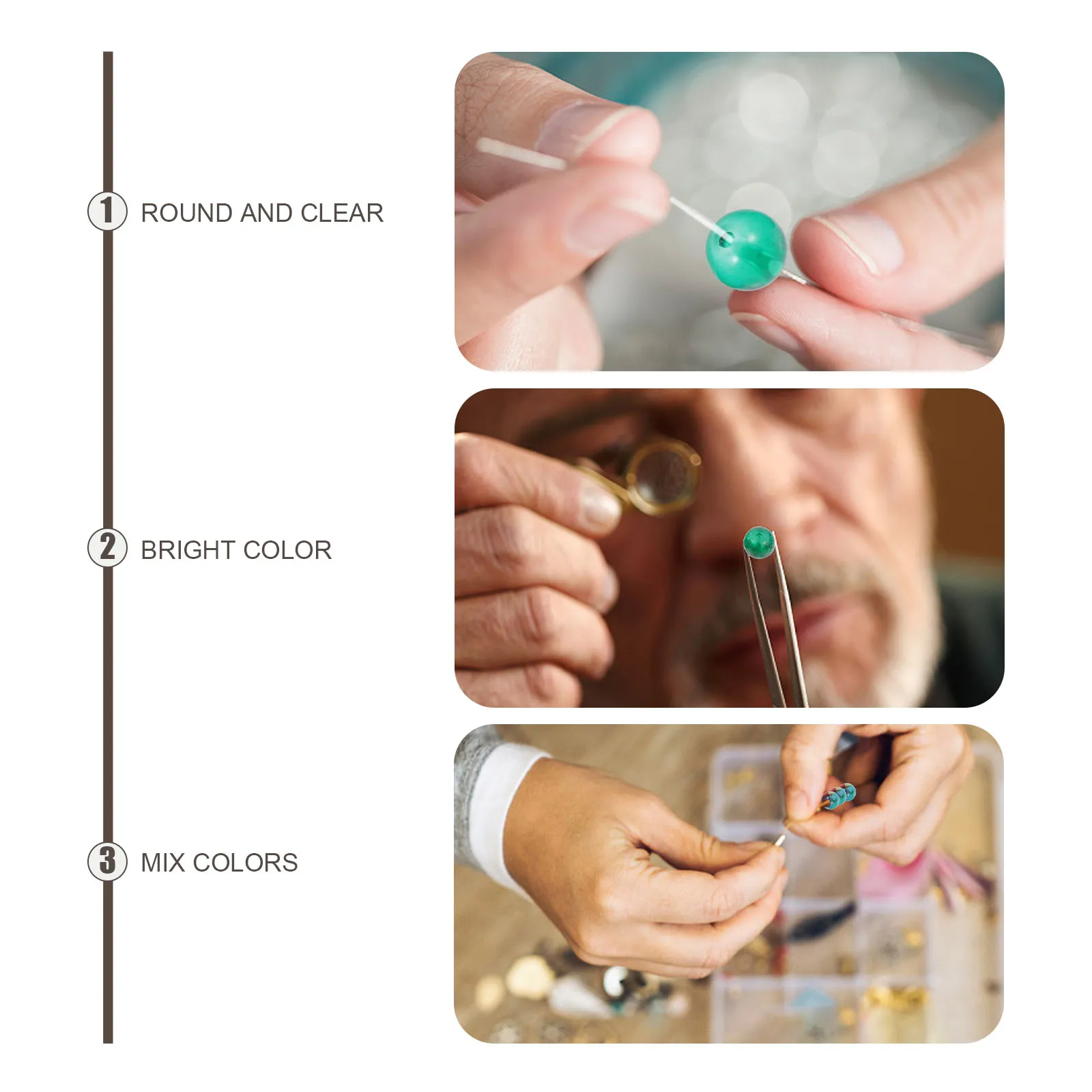 

Gradient Glass Beads Loose DIY Jewelry Supplies Round Spacer for Craft Charms Bracelet