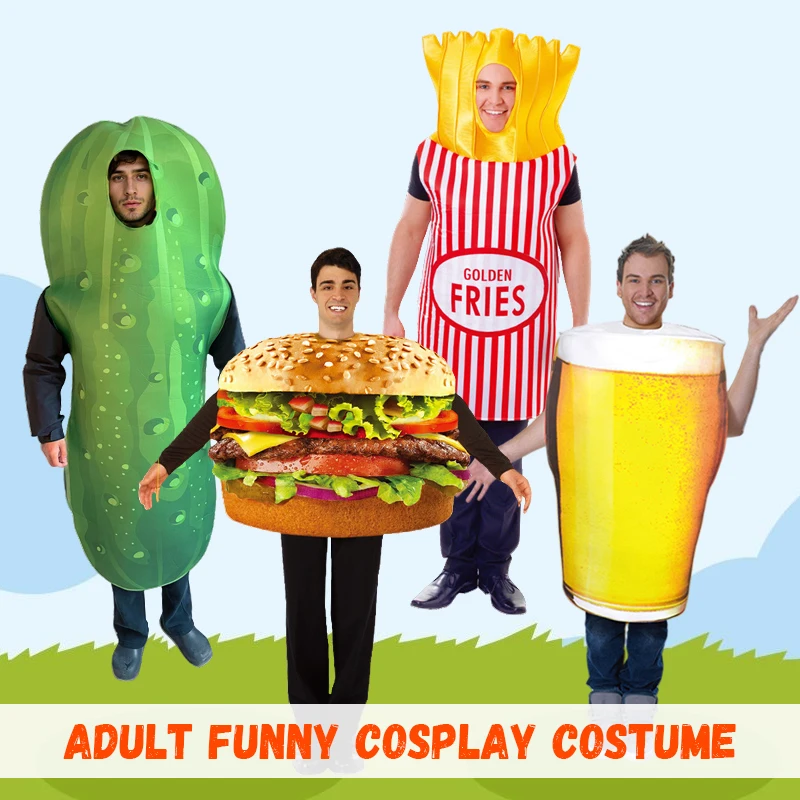 Adult Carrot Cosplay Costumes Fruit and Vegetable Collection Funny Food Potato Outfits Orange Jumpsuit for Men and Women
