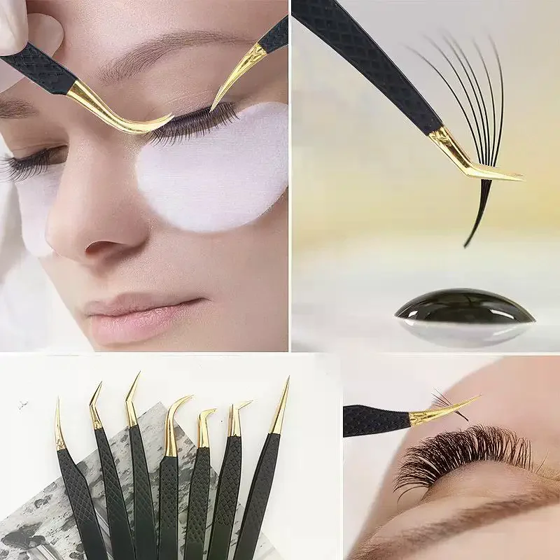 Pęseta do przedłużania rzęs, antypoślizgowa, ze stali nierdzewnej, precyzyjny klips do brwi, narzędzie do salonu kosmetycznego dla kobiet.