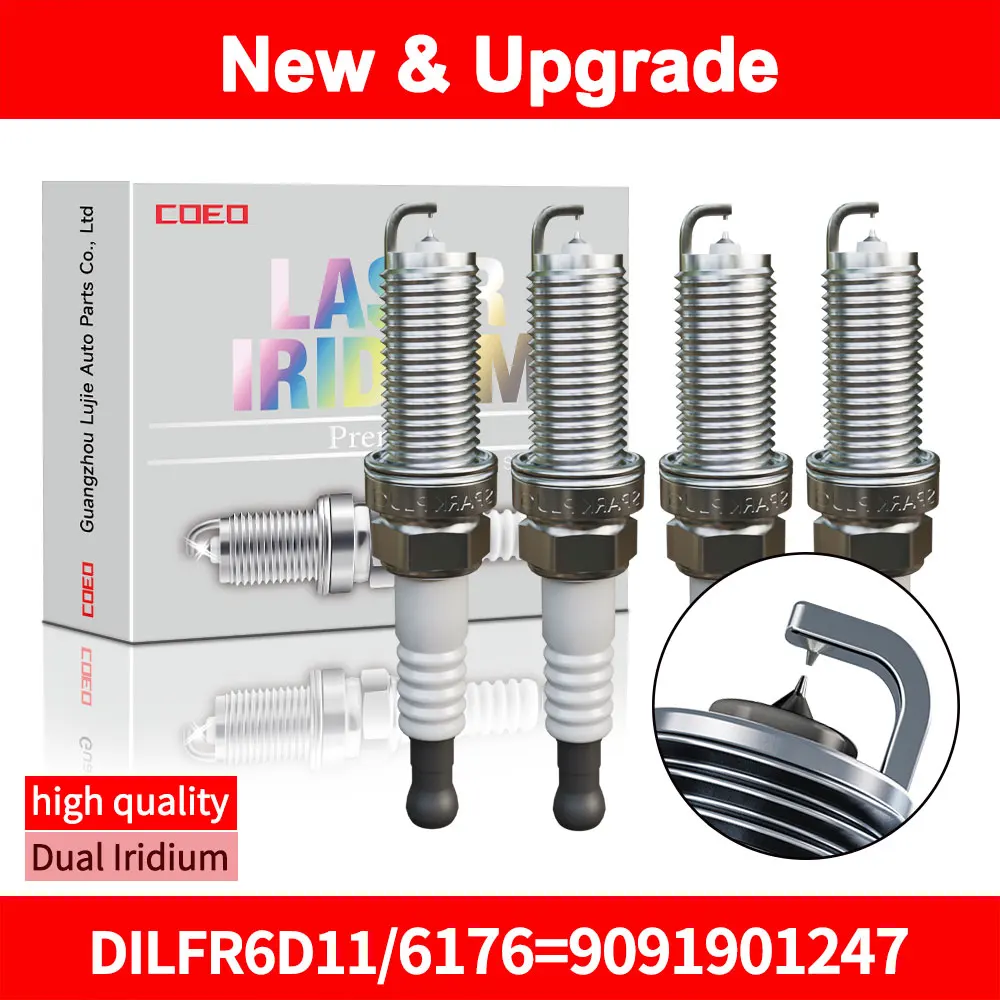 For NGK DILFR6D11/6176 OE 90919-01191 Dual Iridium Spark Plugs For Toyota Highlander Alphard Previa Sienna Rav4