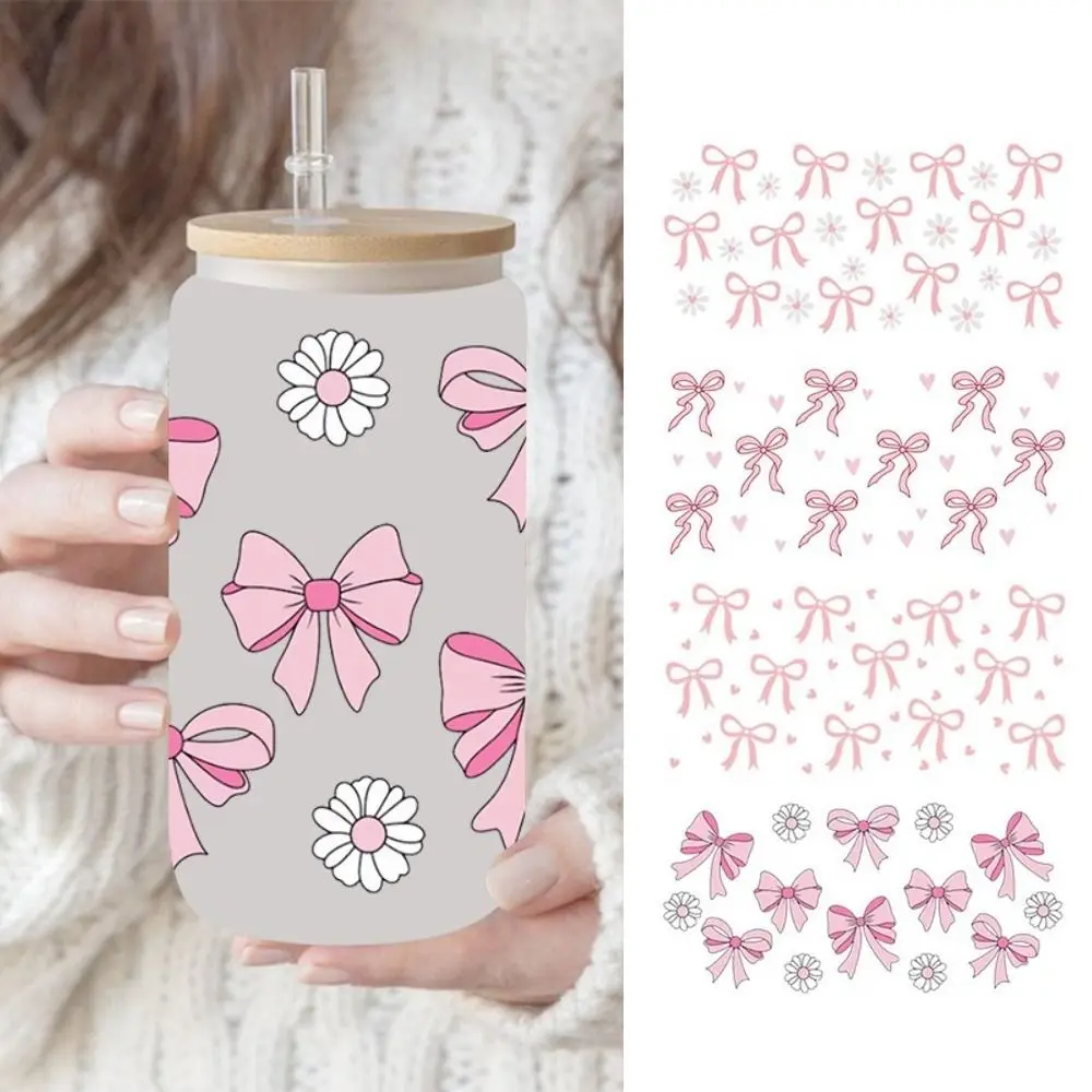 Diy Waterproof UV DTF Transfer Sticker Clear Smooth Wrap Stickers Water Bottles Sticker For 16Oz Glass Cup