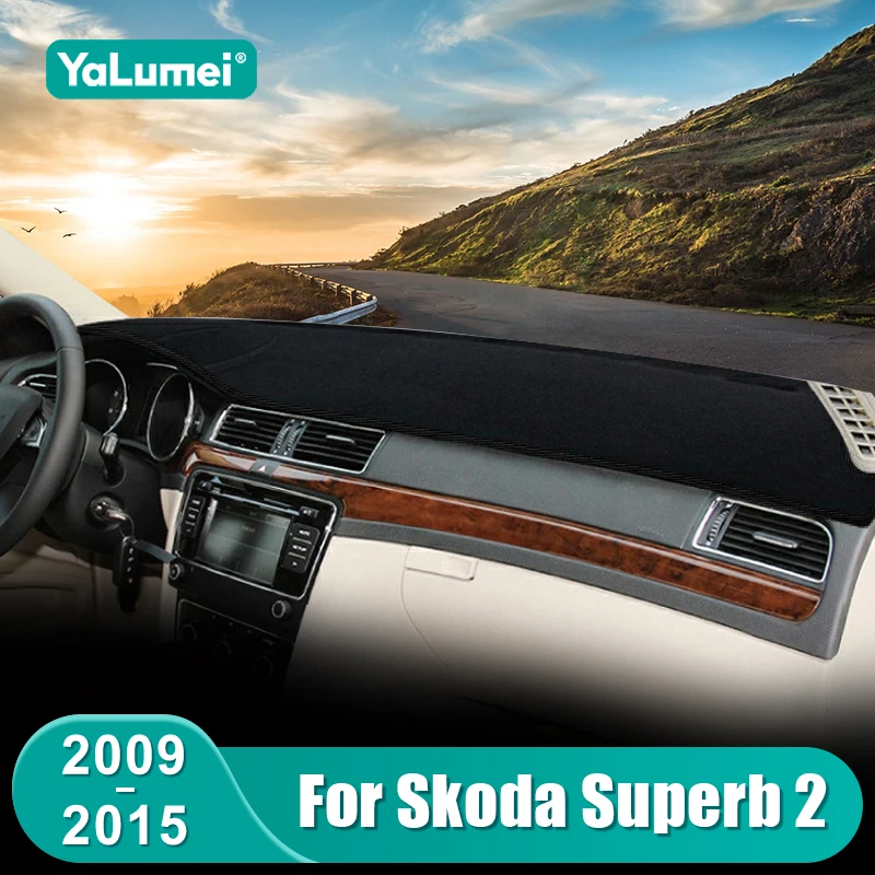 

Для Skoda Superb 2 B6 3T 2009 2010 2011 2012 2013 2014 2015 автомобильный солнцезащитный козырек на приборную панель, нескользящий коврик, аксессуары