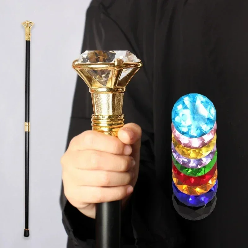 

For 10 Colors Luxury Walking Stick Canes Men Diamond Type Handle Decorative Walking Cane Women Elegant Fashion Vintage Walking S