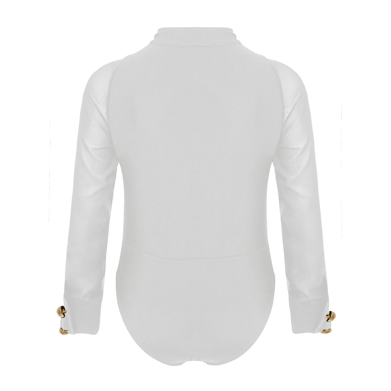 

Kids Boys Latin Jazz Dance Outfit Long Sleeve Stand Collar Leotard Bodysuit+Pants for Ballroom Dance Performance Competition