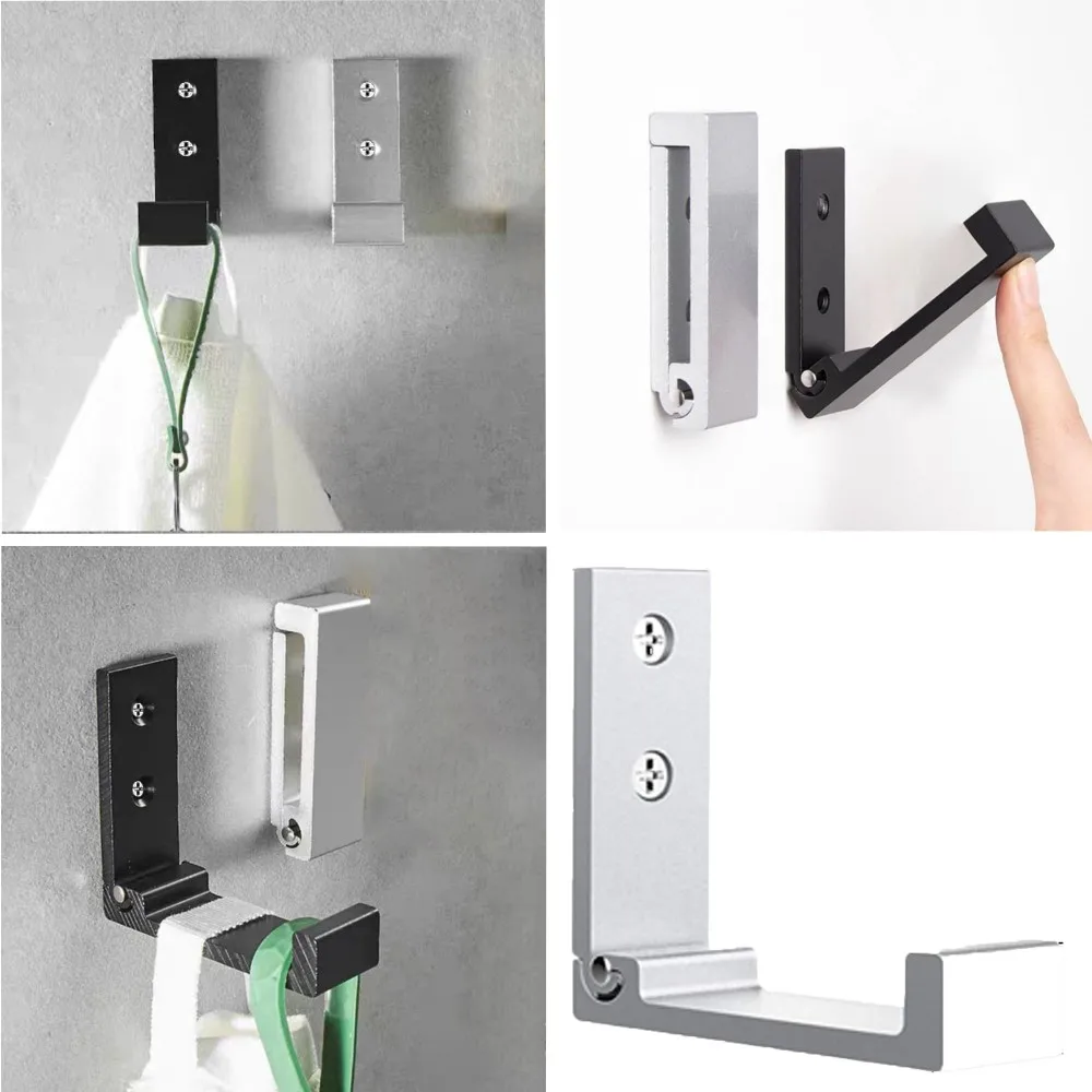 Wall-Mounted Folding Hooks,Aluminum Alloy, Bathroom Toilet Coat Hook,Multi-Functional, Invisible Key Towel Single Hook, 4 Pcs