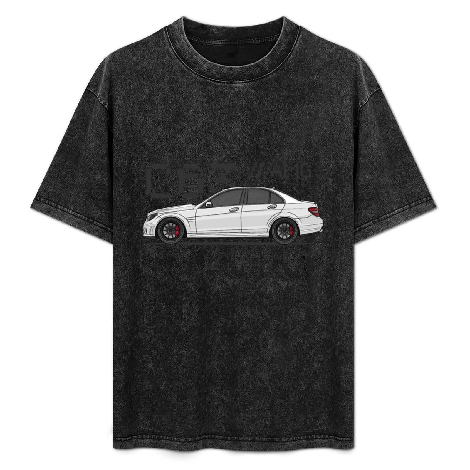 C63 AMG W204 90's Pixel Art (White) T-Shirt shirts graphic tees quick drying mens clothing