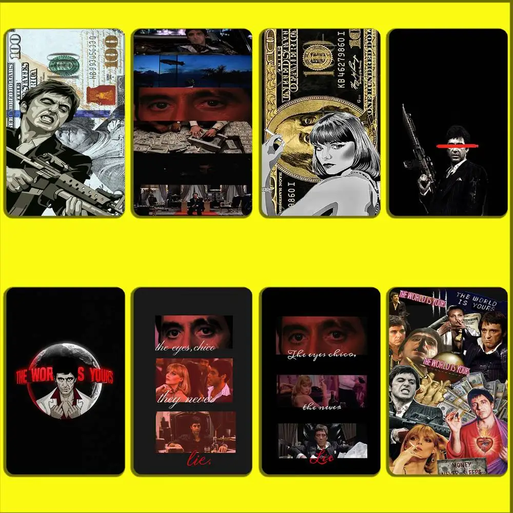 S-Scarfaces Tony Montana Card Stickers For Debit Bank Credit Cards Metro Bus Pass Sticker Decoration Cover Skin