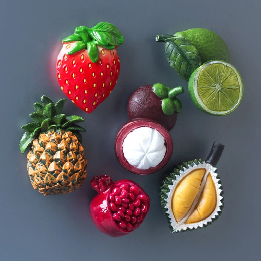 Creative 3D Fruit Refrigerator Stickers Three-Dimensional Design Magnetic Message Board Note Paper Home Kitchen Decoration