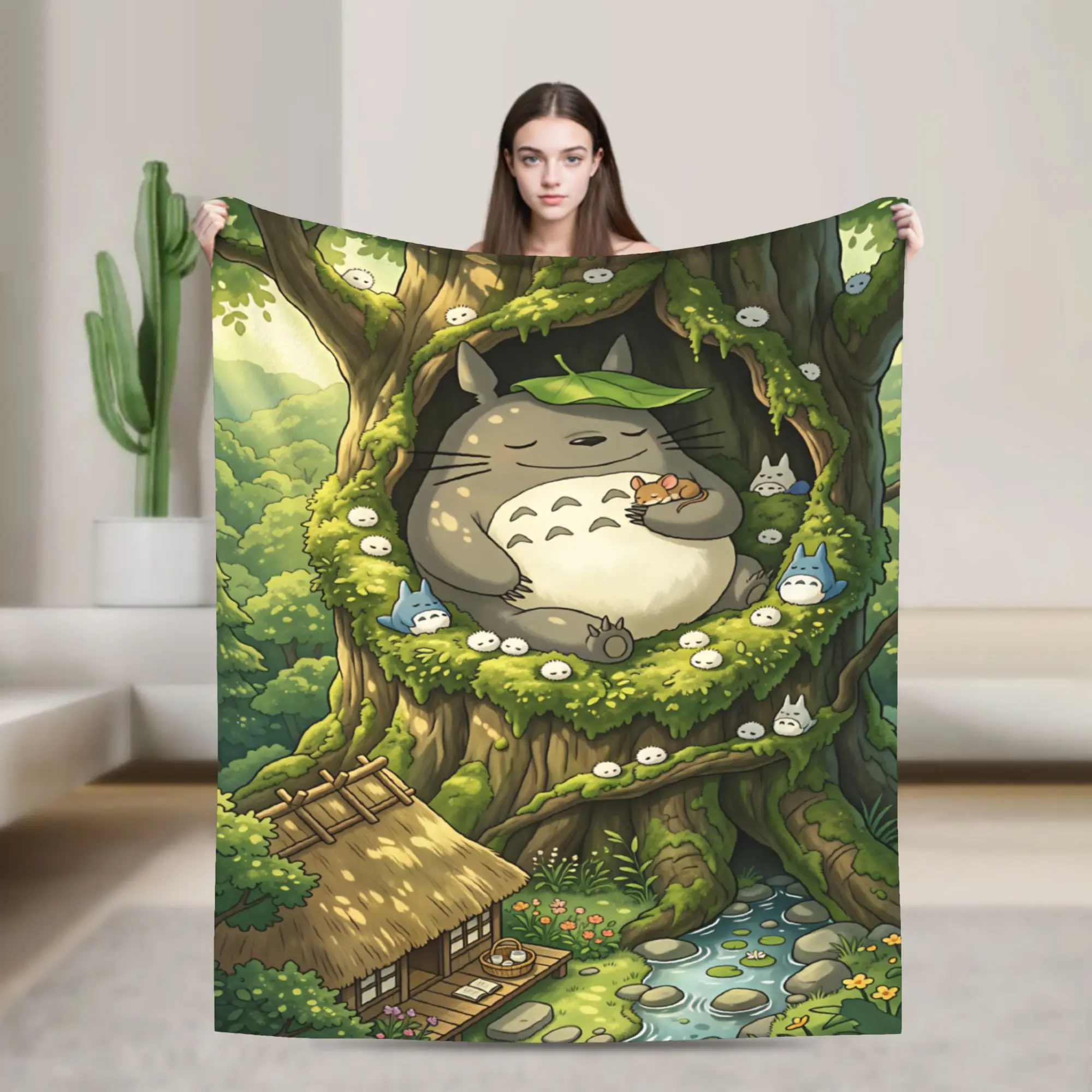Totoro Blanket  Travel Office Flannel Throw Blanket For Outdoor Soft Warm Custom Quality Bedspread Gift Idea