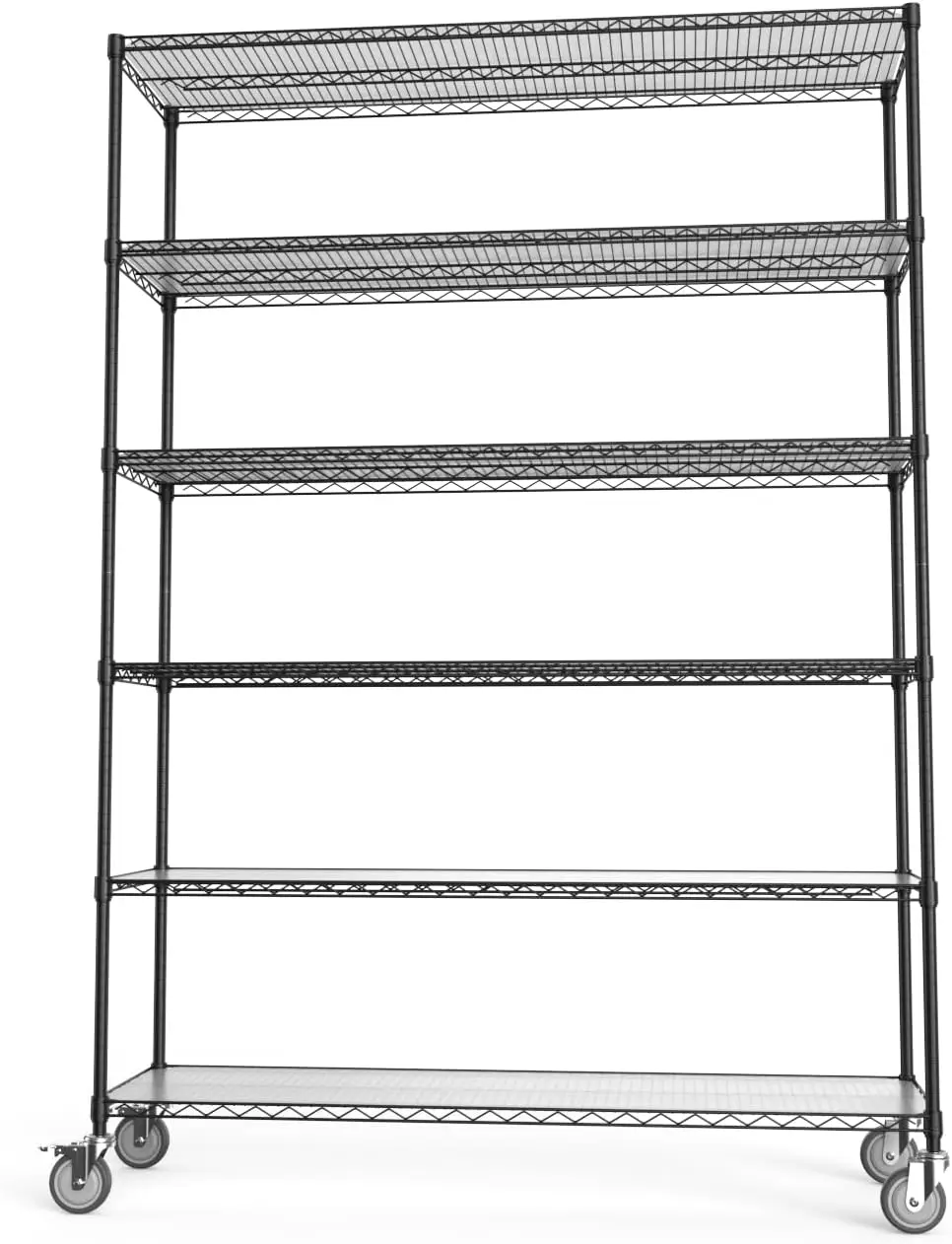 6 Tier 6000lbs Capacity NSF Metal Shelf Wire Shelving Unit, Heavy Duty Adjustable Storage Rack with Wheels & Shelf Liners for Co