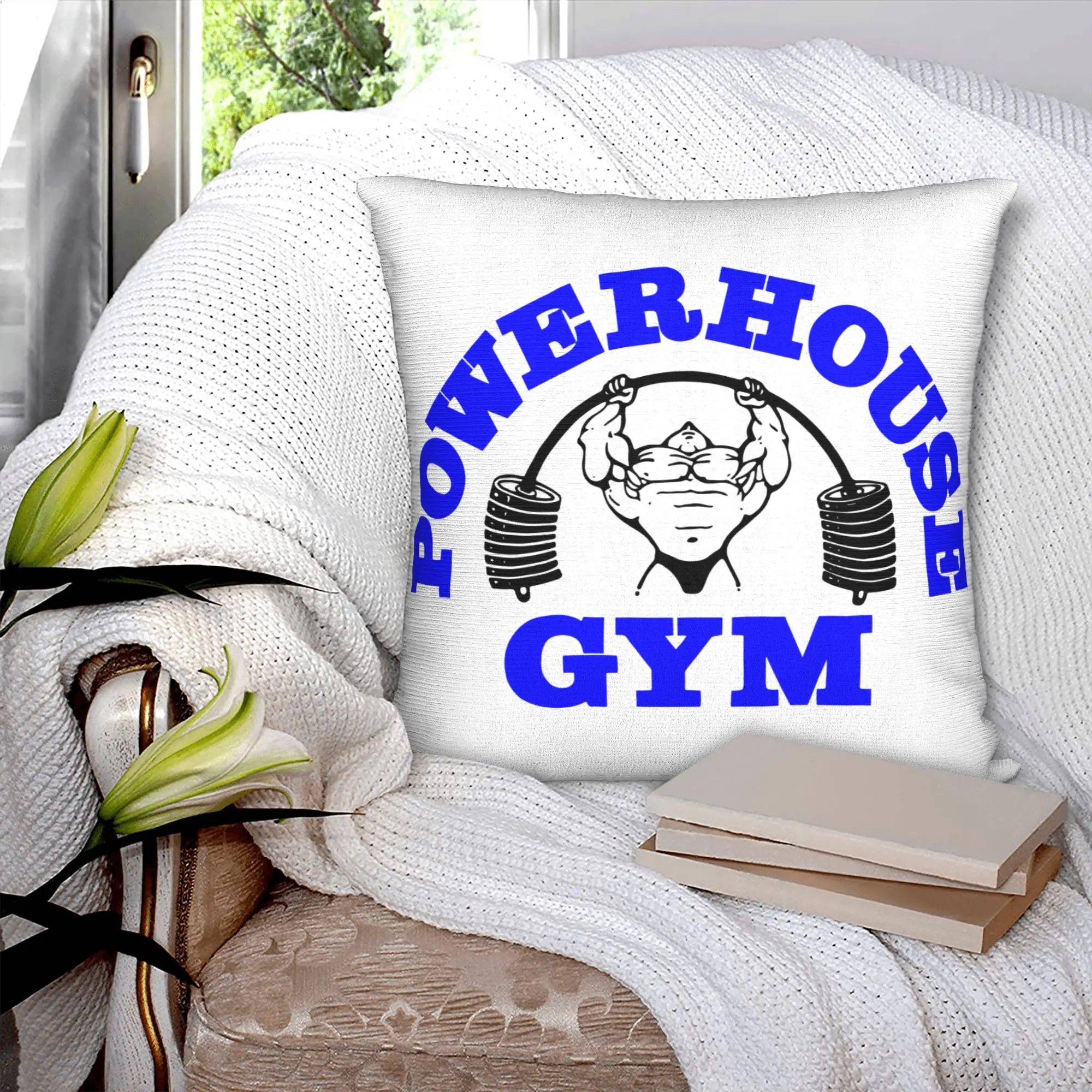 Powerhouse Gym Modern Pillow Cover Living Room Decoration Bodybuilding Fitness Cushions for Sofa