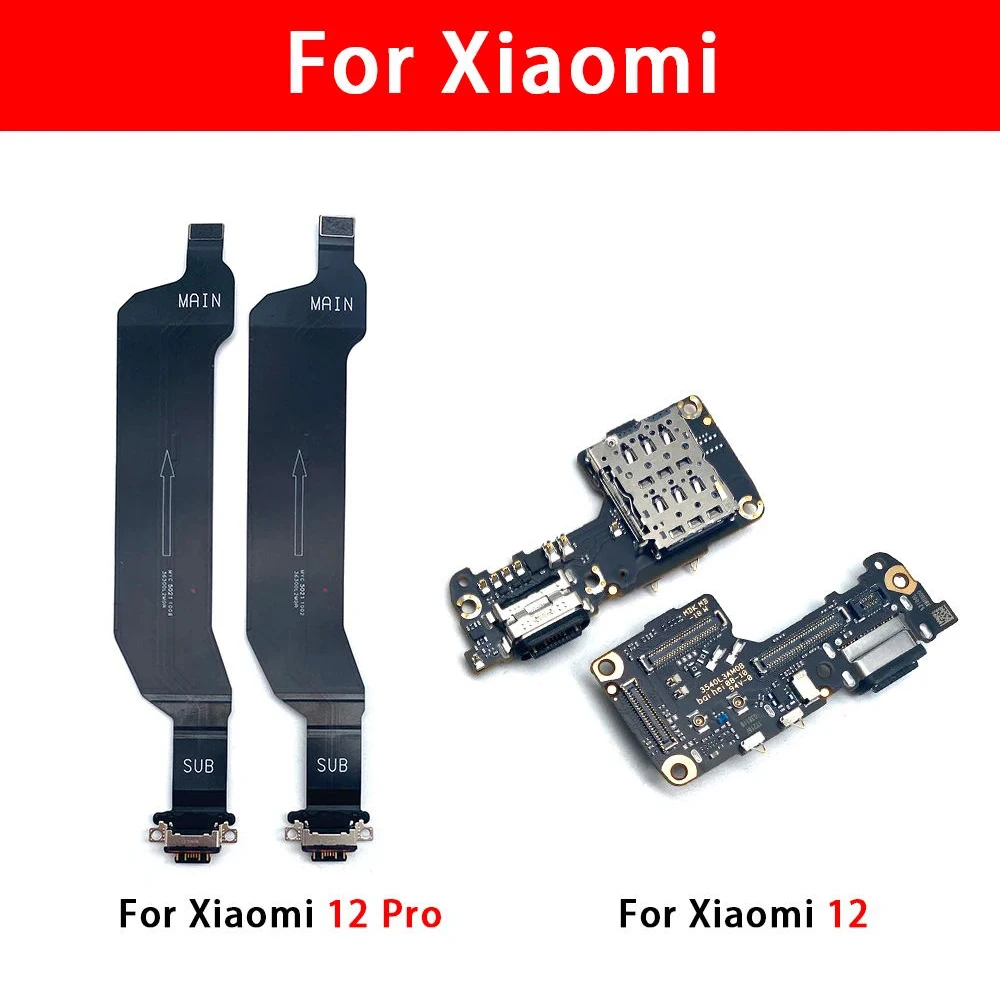 NEW USB Charging Port Dock Plug Socket Jack Board Flex Cable Connector Parts For Xiaomi Mi 12 / Mi 12 Pro Microphone Module