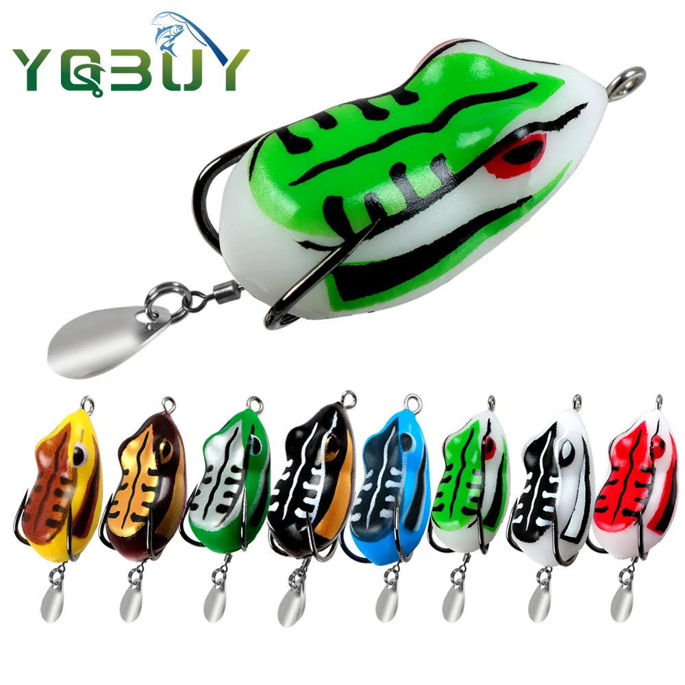 Fishing Soft Frog 4cm/5.5g Frog Fishing Lure Mini Soft Lure Double Hooks Top Water Ray Frog Artificial Bait