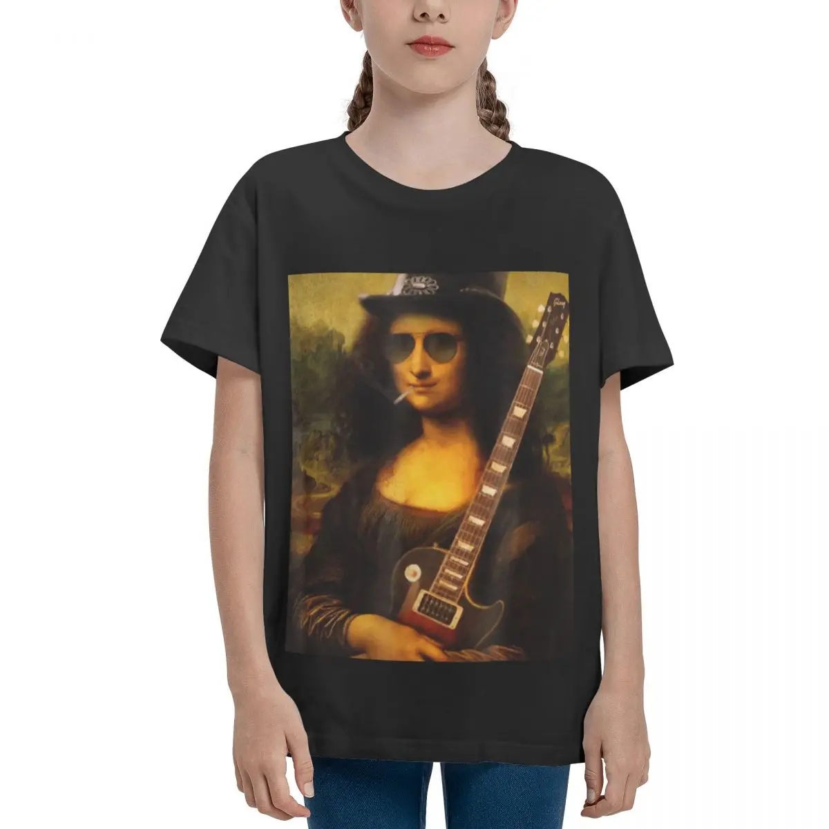 Teenagers Basic Short Sleeve T-Shirt Mona Lisa Ale Round neckVintage T-shirts Novelty Humor Graphic Teeanger image 4