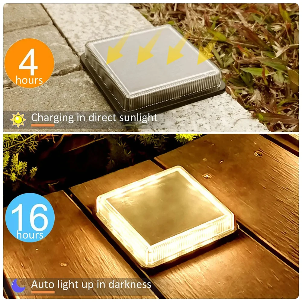 Solar Lights Outdoor Garden Light Big Solar Panel Deck Lights Solar Step Lights Camping Light Solar Lighting Solar Pathway Lamps