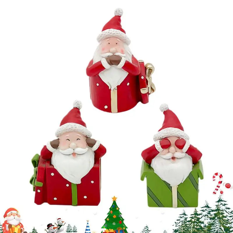 

Miniature Resin Santa Claus Statues Santa Claus Christmas Statues Resin Desktop Ornaments Figurine Holiday Supplies Winter Cute