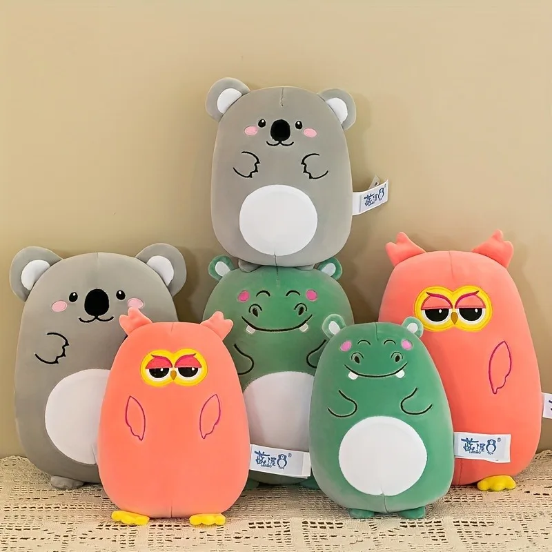 Cartoon Animated Small Animals Kawaii Short Plush Owl Koala Fox Rabbit Kitten Plush Doll Children's Birthday Christmas Gift