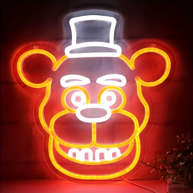 Freddy\'s/fnaf Freddy Neon Lights For Wall Decoration, LED Neon Light, For Bedrooms, Birthday, Christmas Gifts, 5V USB Power