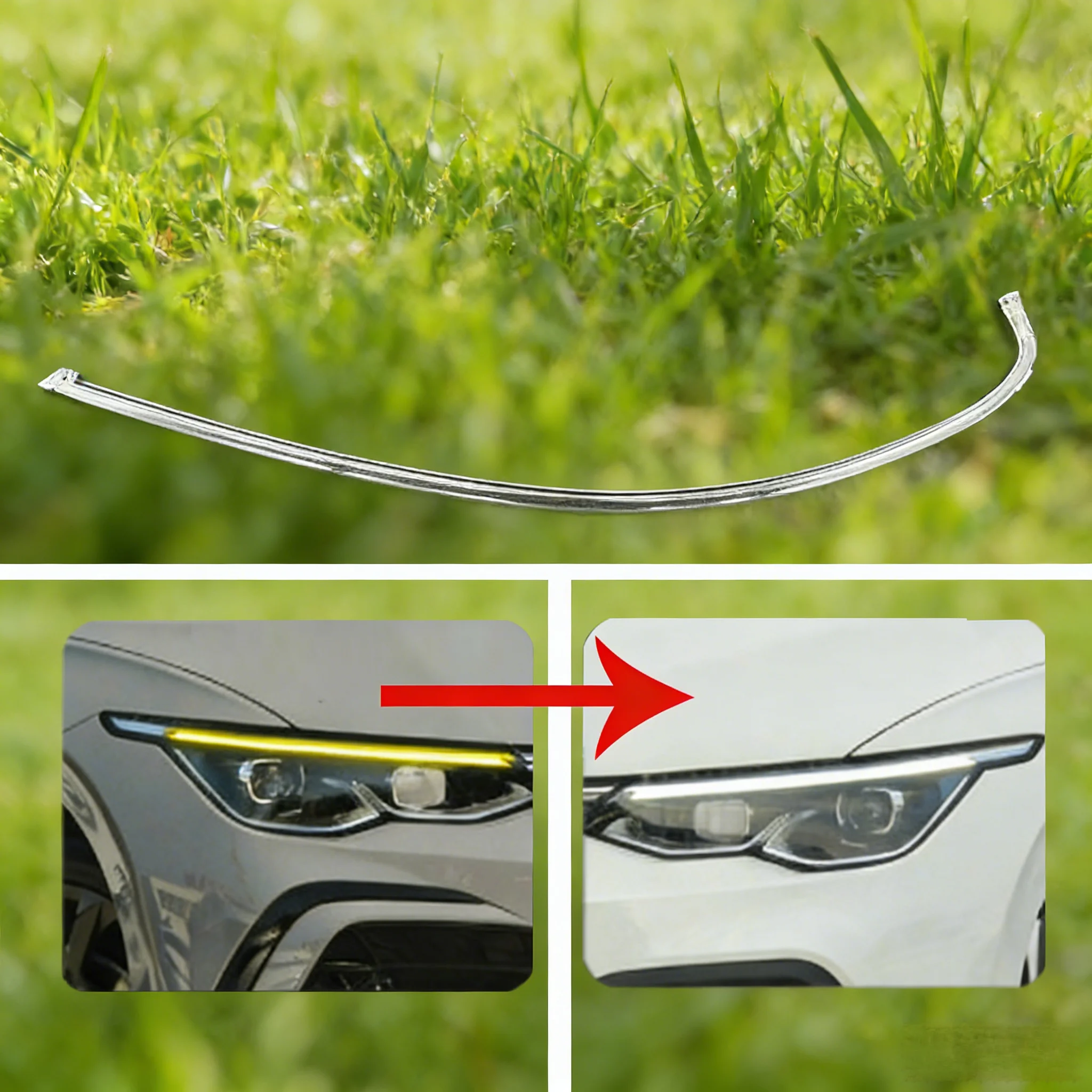 

Car DRL Headlight Light Guide Plate Daytime Running Lamp Tube Bar For VW Golf 8 2021 2022 2023 2024