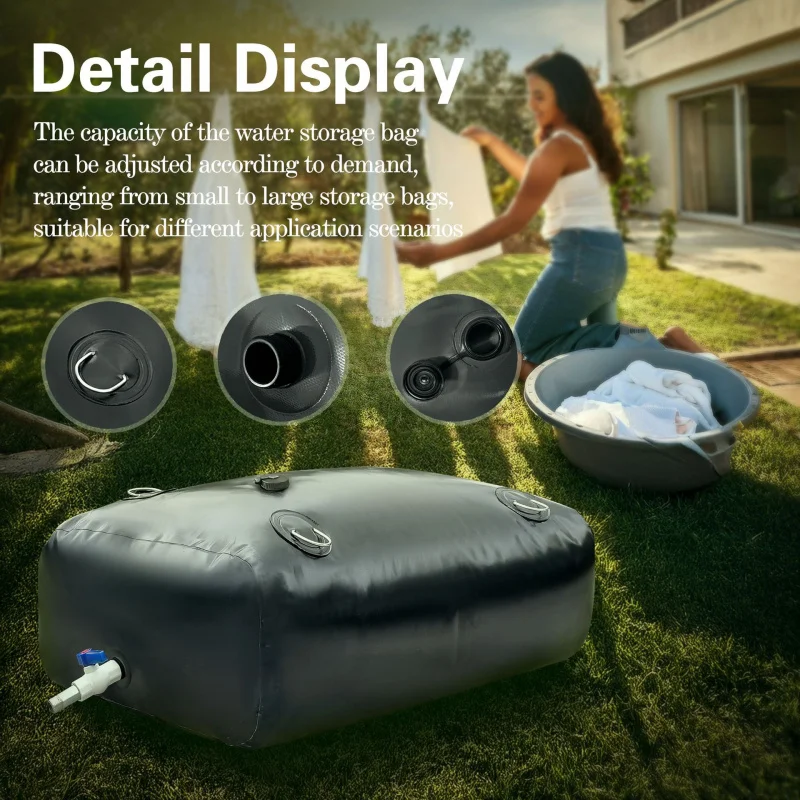 Bolsa de Agua Flexible de Gran Capacidad, Portátil, Reforzada y Plegable para Exteriores